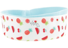 Textile elastic headband blue and white with fruit 2 pieces