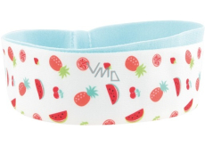 Textile elastic headband blue and white with fruit 2 pieces