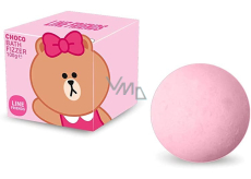 Line Friends Choco sparkling bath ball with strawberry scent 100 g