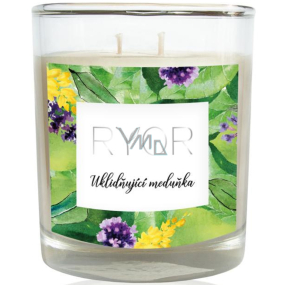 Ryor Soothing Lemon Balm Soy Scented Candle Large with 2 wicks burns up to 40 hours 210 g