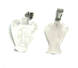 Crystal Angel guardian pendant natural stone hand cut 2 - 2,2 cm, stone stones