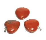 Jasper Red Heart Pendant natural stone 30 mm, full care stone