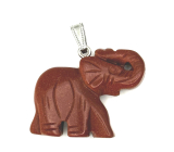 Goldstone gold Elephant pendant synthetic stone, hand cut figurine 3,2 x 4 cm, stone of ambition