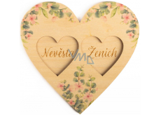 Albi Wooden tray for wedding rings Heart 15 x 14 cm