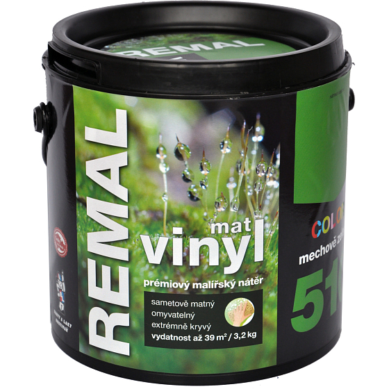 REMAL Vinyl Color mat washable paint for walls, 510 moss green, 3.2 kg