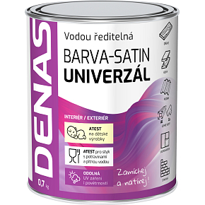DENAS UNIVERSAL-SATIN top coat for wood, metal, and concrete, 0120 anthracite, 0.7 kg DENAS UNIVERSAL-SATIN top coat for wood, metal, and concrete, 0120 anthracite, 0.7 kg