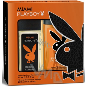 Playboy Miami perfumed deodorant glass for men 75 ml + shower gel 250 ml, cosmetic set