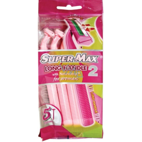 Super-Max Long Handle Lady disposable 2-blade shaver 5 pieces