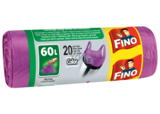 Fino Color Trash bags with handles purple, 13 µm, 60 liters, 59 x 72 cm, 20 pieces