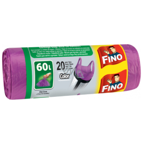 Fino Color Trash bags with handles purple, 13 µm, 60 liters, 59 x 72 cm, 20 pieces