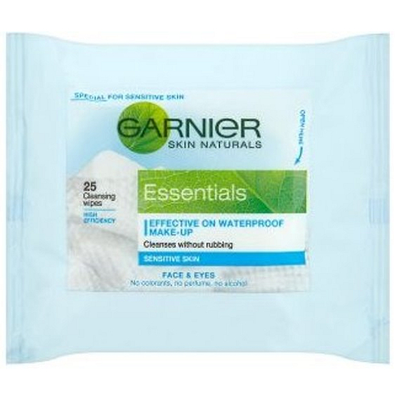 Garnier Skin Naturals Essentials Facial Wipes with Soothing Plant Extracts 25 pieces