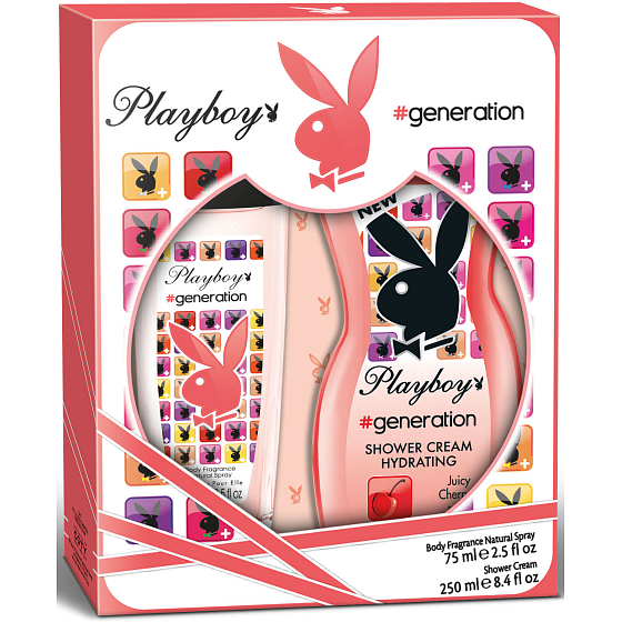 Playboy Generation for Her perfumed deodorant glass for women 75 ml + shower gel 250 ml, gift set
