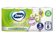 Zewa Deluxe Aqua Tube Camomile Comfort Perfumed Toilet Paper 150 pieces 3 ply 8 pieces, flushable roll