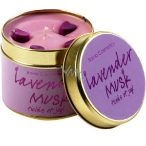 Bomb Cosmetics Lavender - Lavender Musk Scented natural, handmade candle in a tin can burns for up to 35 hours