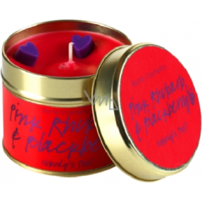 Bomb Cosmetics Pink rhubarb and blackberry Scented natural, handmade candle in a tin can burns for up to 35 hours