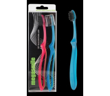 MegaSmile Black Whitening Loop Soft Toothbrush Lightest in the world with bulkier handle 2 pieces different colours, duopack