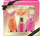 Baylis & Harding Cocktail hour Peach Bellini shower cream 100 ml + Raspberry rose body lotion 100 ml + Raspberry rose body spray 50 ml + Peach Bellini body butter 50 ml, cosmetic set
