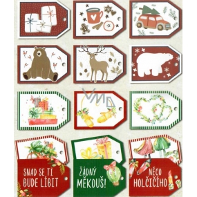 Nekupto Christmas gift cards, various motifs 5.5 x 7.5 cm 6 pieces WF 007