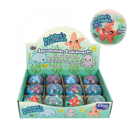 Elina Med Bobbys Friends sparkling ball - bath bomb with the scent of 100 g 1 piece