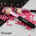 Donegal Love Pink cosmetic brush with synthetic bristles for powder 17 cm