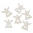 Wooden angel on a white clip 3 cm 6 pieces