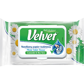 Velvet Camomile & Aloe Vera Moist Toilet Paper, 42 pcs