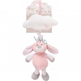 First Play Plush toy playing retractable Pink bunny 34 x 15 cm