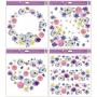 Window film without glue pansies wreath 30 x 33,5 cm