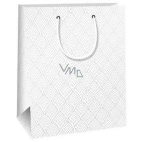 Ditipo Gift paper bag 18 x 10 x 22,7 cm White, grey ornaments