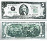 Talisman silver plated 2 USD note