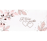 Albi Greeting card in envelope Two joined hearts with leaves 9 x 19 cm