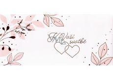 Albi Greeting card in envelope Two joined hearts with leaves 9 x 19 cm