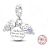 Charm Sterling Silver 925 Siblings Sisters I'm Lucky to Have You 3-in-1, Family Bracelet Pendant