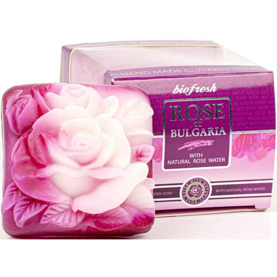 Rose of Bulgaria handmade glycerine soap in the shape of a rose 70 g in a box