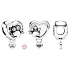 Charm Sterling silver 925 Paw and heart, bead on bracelet pet