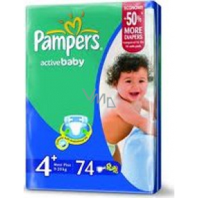Pampers Active Baby 4 Maxi Plus 9-20 kg diaper panties 74 pieces