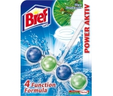 Bref Power Aktiv 4 Formula Pine Freshness Toilet block for hygienic cleanliness and freshness of your toilet, colours the water 51 g