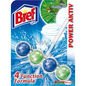 Bref Power Aktiv 4 Formula Pine Freshness Toilet block for hygienic cleanliness and freshness of your toilet, colours the water 51 g