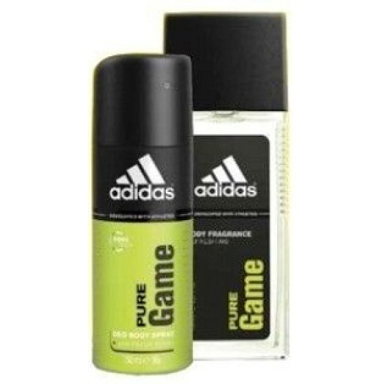 Adidas Pure Game perfumed deodorant glass for men 75 ml + deodorant spray 150 ml, cosmetic set