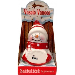 Nekupto Snowman named Eva Christmas decoration size 8 cm
