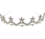 Silver rhinestone ball headband with rhinestones 36 cm