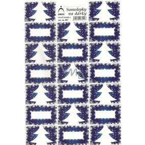 Arch Christmas tree blue Christmas gift stickers 20 labels 1 arch