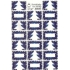 Arch Blue Christmas Tree gift stickers 20 labels 1 sheet