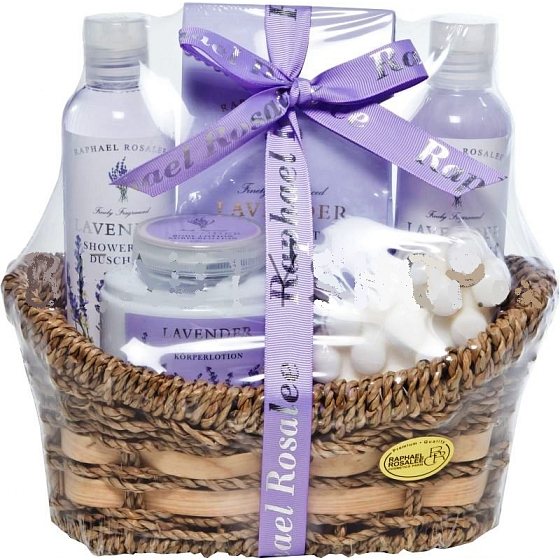 Raphael Rosalee Cosmetics Lavender toilet soap 100 g + bath salt 300 g + shower gel 190 ml + bath foam 190 ml + body lotion 200 ml, cosmetic set