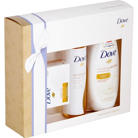 Dove Nourishing Care & Oil shower gel 250 ml + shower oil 200 ml + toilet soap 100 g, cosmetic set