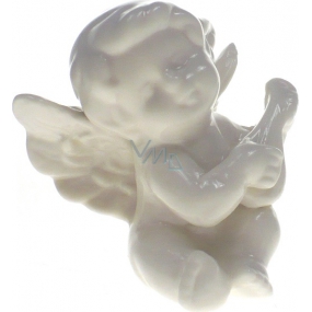 Porcelain angel with lute 8 cm