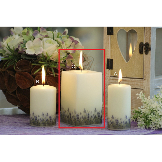 Lima Lavender scented candle ivory prism 65 x 120 mm 1 piece