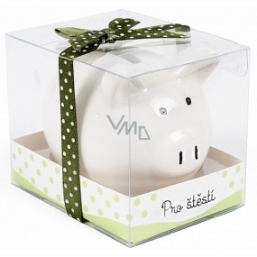 Albi Piggy bank small For good luck white 7 cm × 6.5 cm × 7.3 cm