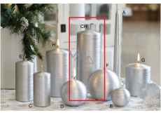 Lima Alfa candle silver cylinder 80 x 200 mm 1 piece