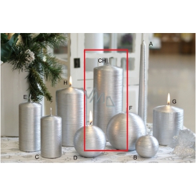 Lima Alfa candle silver cylinder 80 x 200 mm 1 piece
